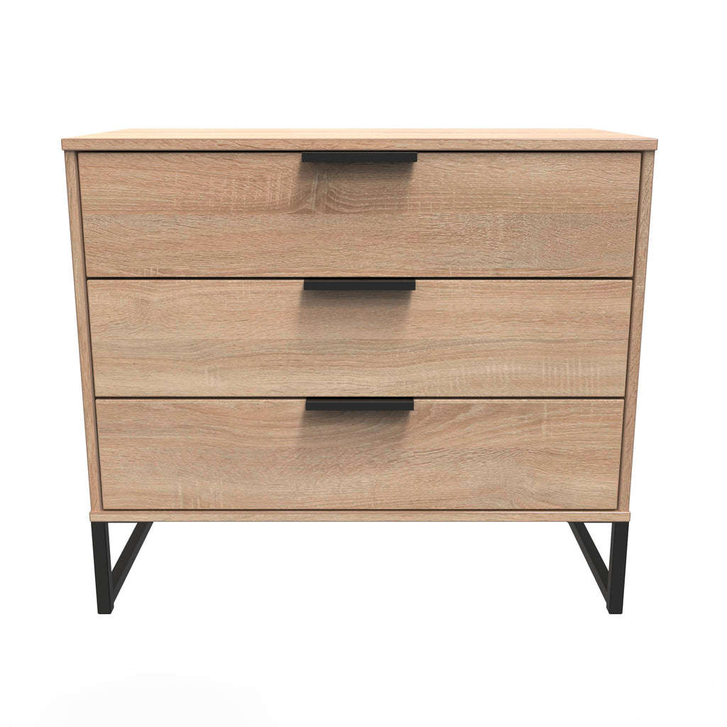 Hong Kong (Black Sleigh Legs) 3 Drawer Chest