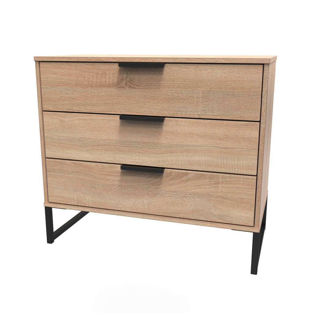 Hong Kong (Black Sleigh Legs) 3 Drawer Chest