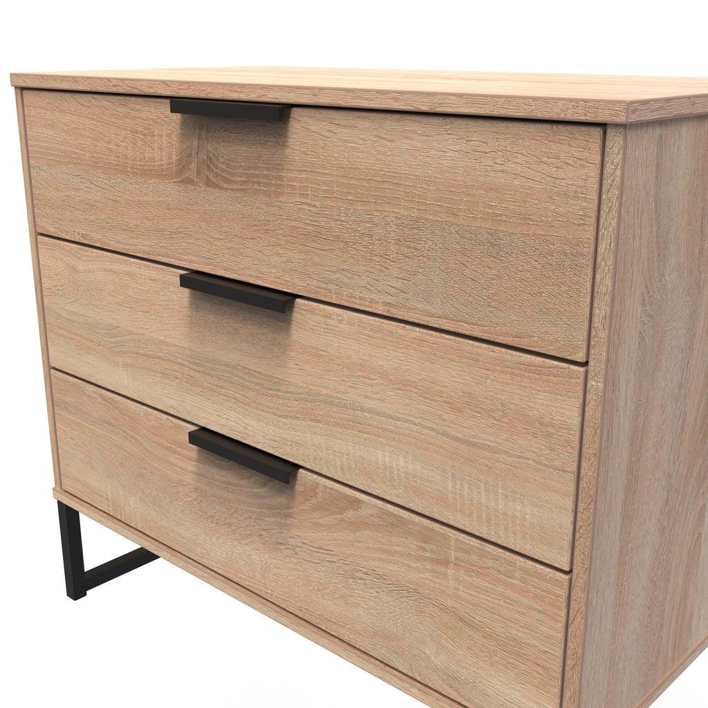 Hong Kong (Black Sleigh Legs) 3 Drawer Chest