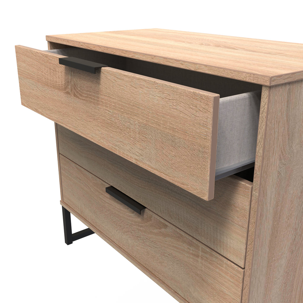 Hong Kong (Black Sleigh Legs) 3 Drawer Chest