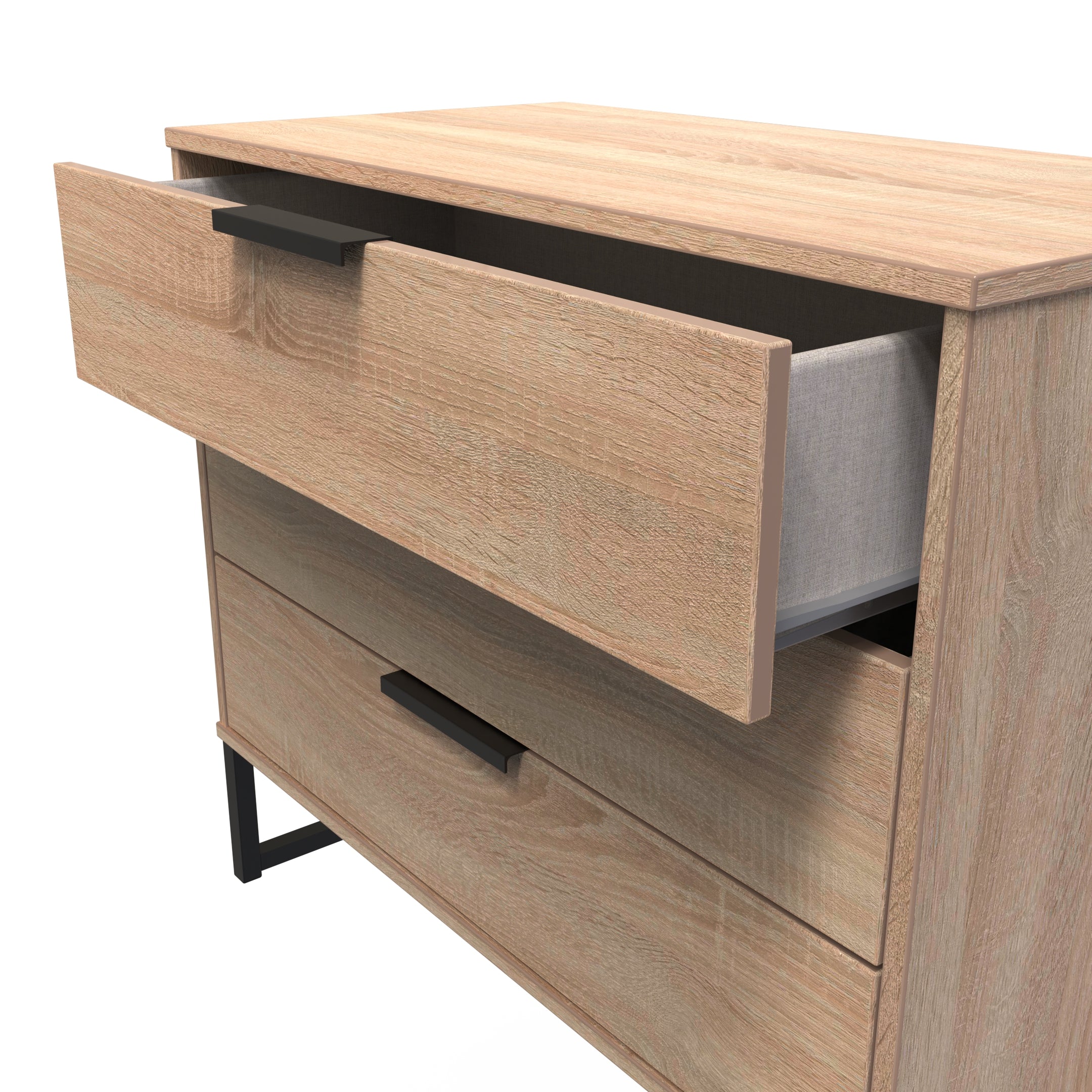 Hong Kong (Black Sleigh Legs) 3 Drawer Chest