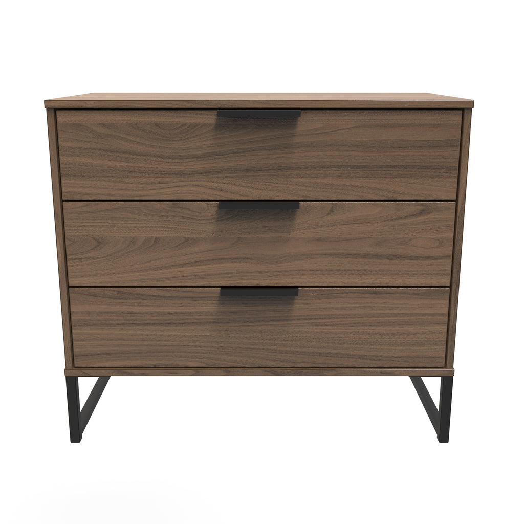 Hong Kong (Black Sleigh Legs) 3 Drawer Chest