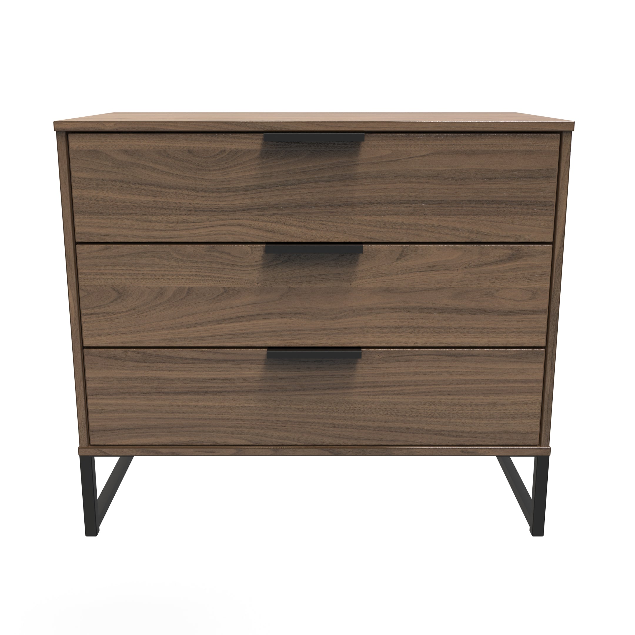 Hong Kong (Black Sleigh Legs) 3 Drawer Chest