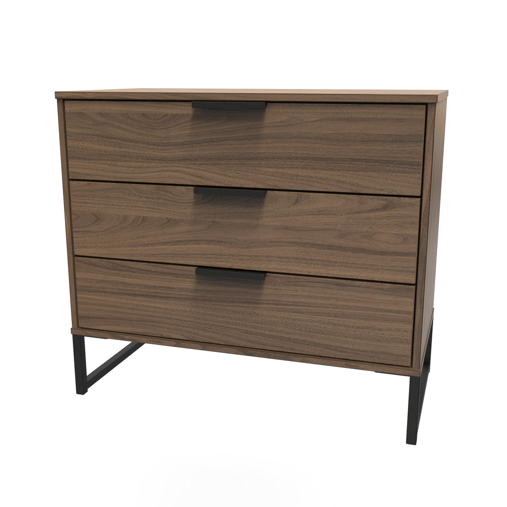 Hong Kong (Black Sleigh Legs) 3 Drawer Chest