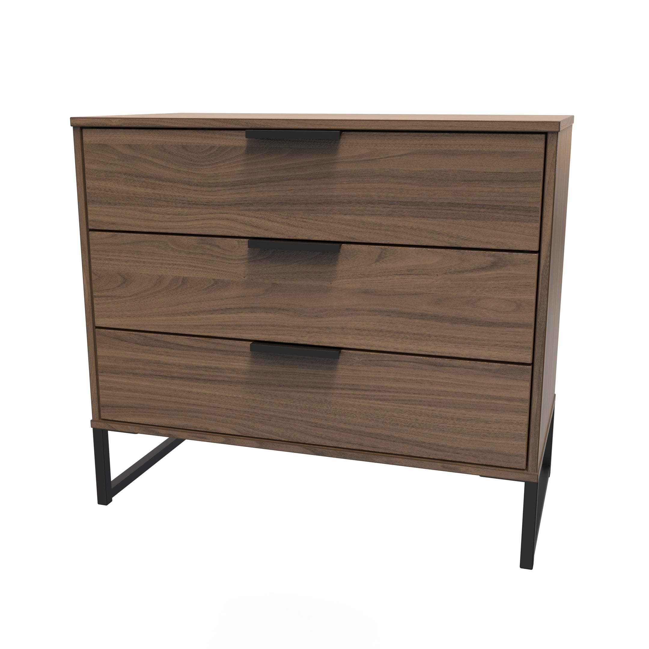 Hong Kong (Black Sleigh Legs) 3 Drawer Chest