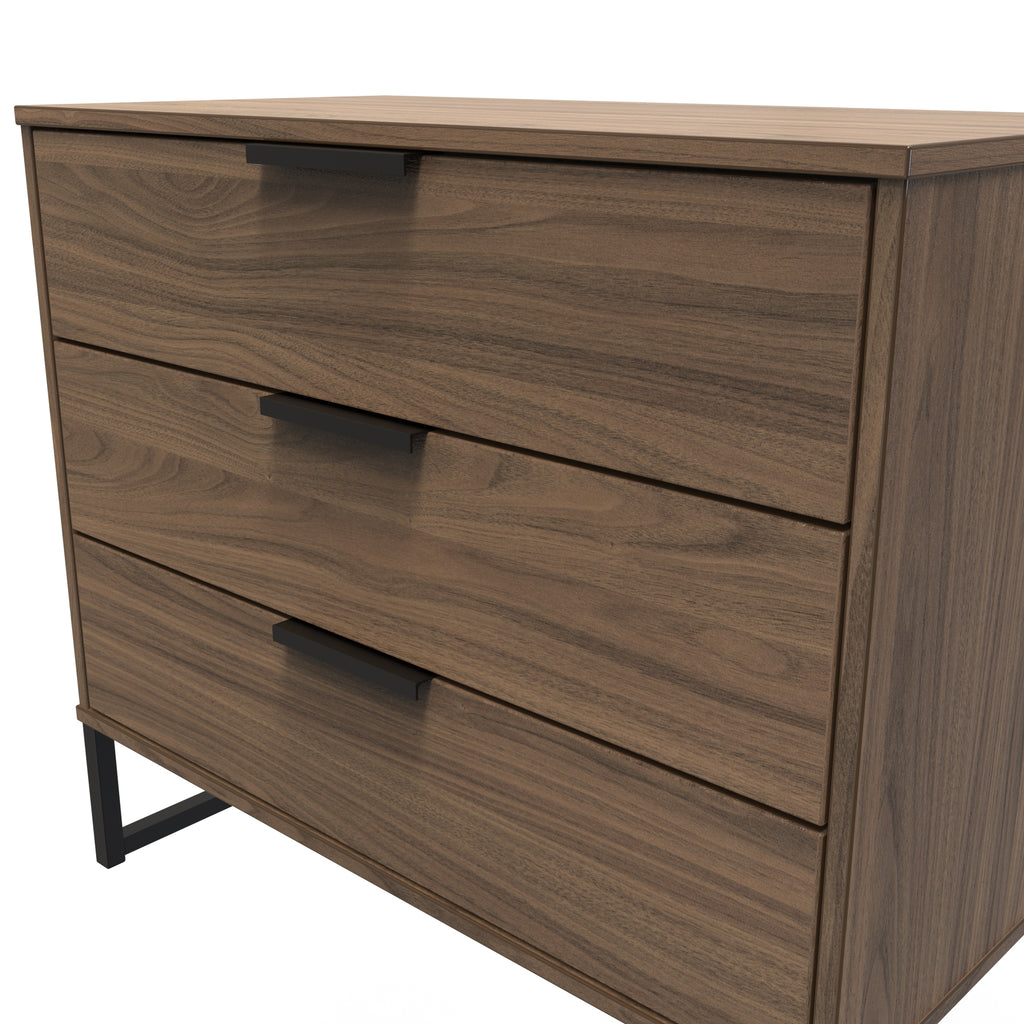 Hong Kong (Black Sleigh Legs) 3 Drawer Chest
