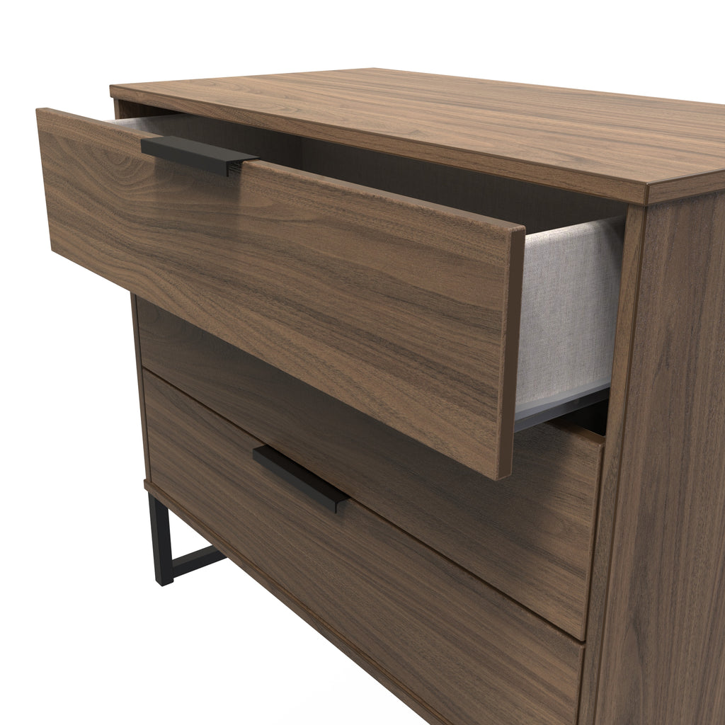 Hong Kong (Black Sleigh Legs) 3 Drawer Chest