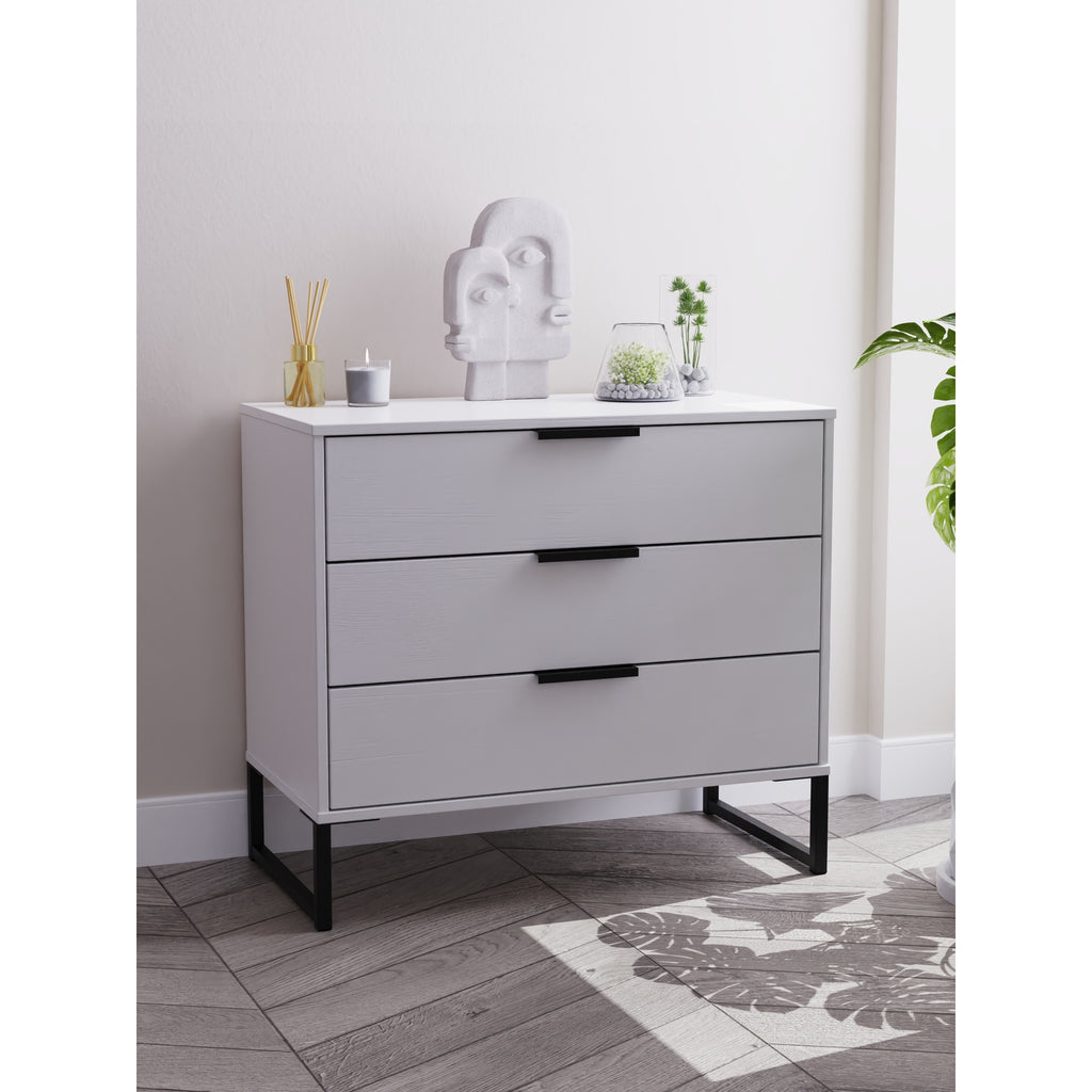 Hong Kong (Black Sleigh Legs) 3 Drawer Chest