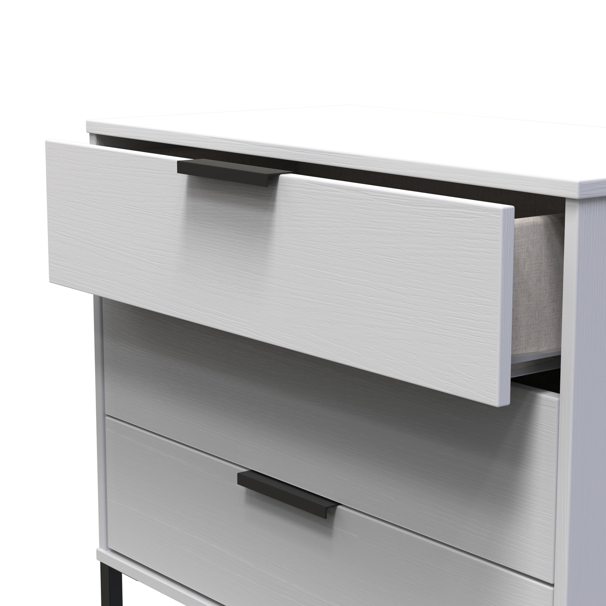 Hong Kong (Black Sleigh Legs) 3 Drawer Chest