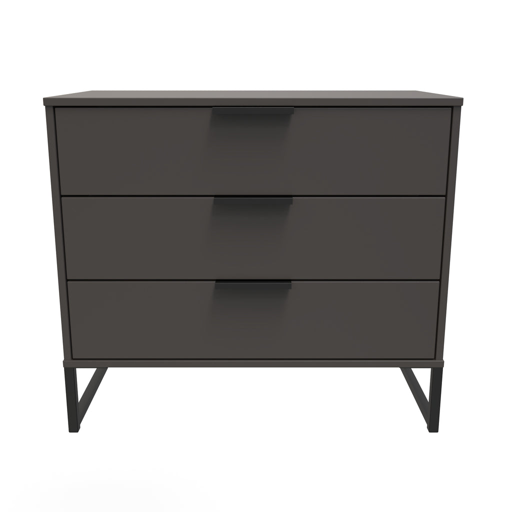 Hong Kong (Black Sleigh Legs) 3 Drawer Chest