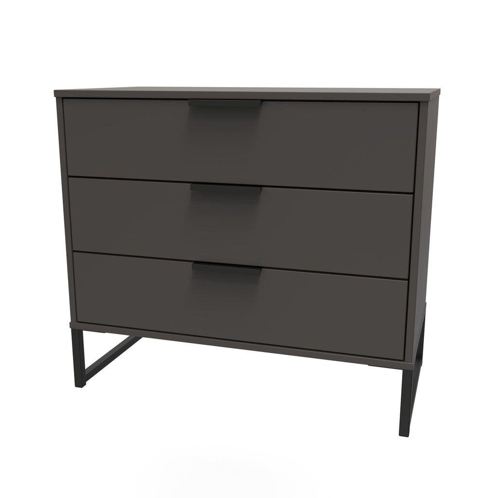 Hong Kong (Black Sleigh Legs) 3 Drawer Chest