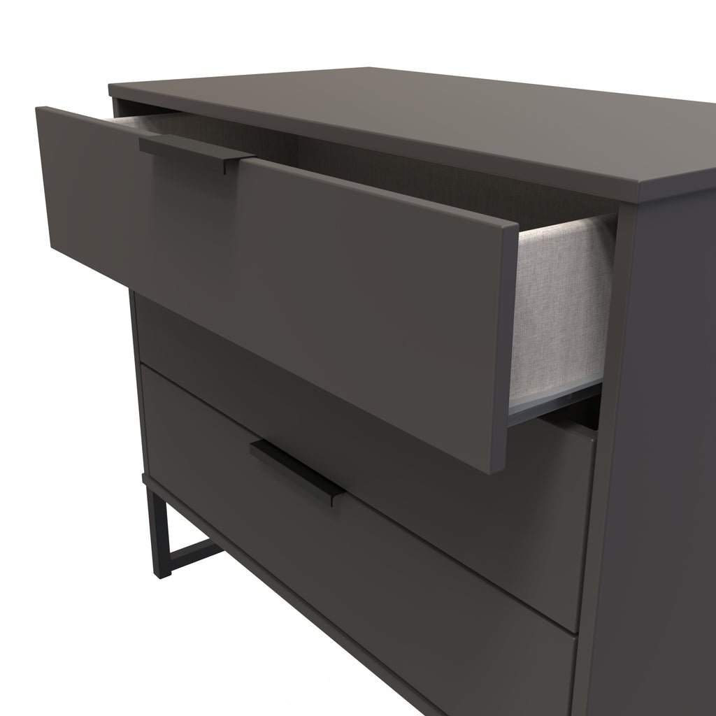 Hong Kong (Black Sleigh Legs) 3 Drawer Chest