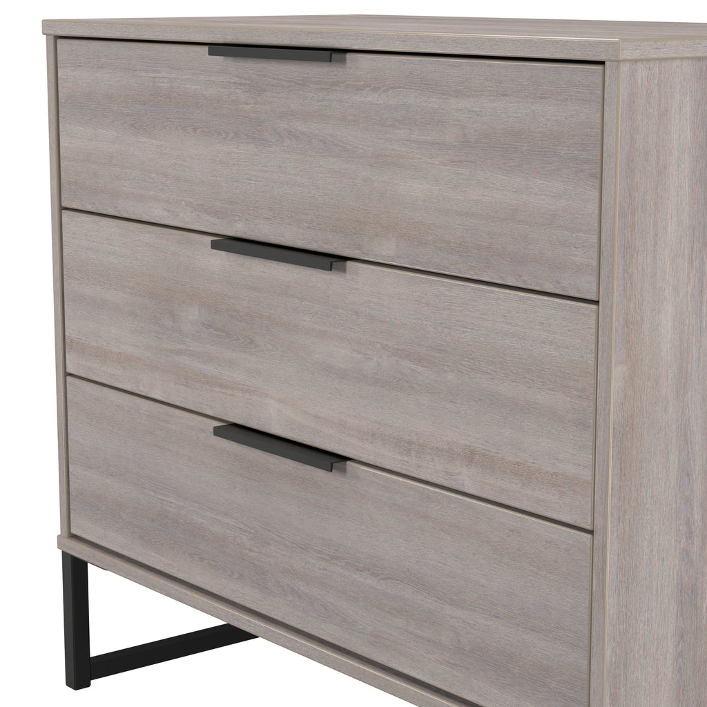 Hong Kong (Black Sleigh Legs) 3 Drawer Chest