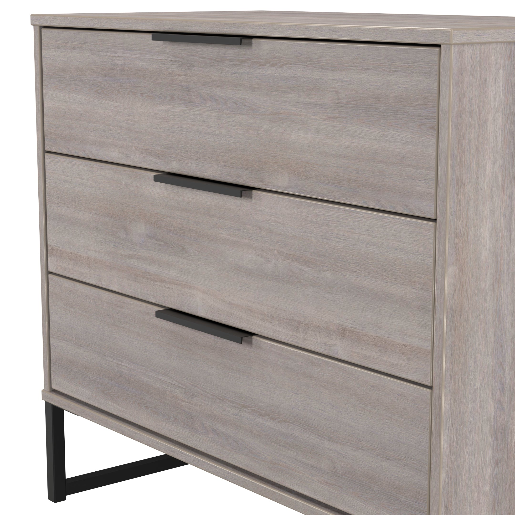 Hong Kong (Black Sleigh Legs) 3 Drawer Chest