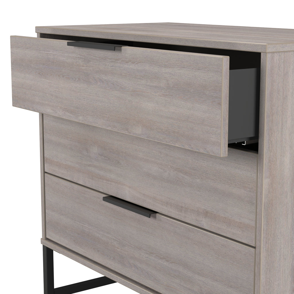 Hong Kong (Black Sleigh Legs) 3 Drawer Chest