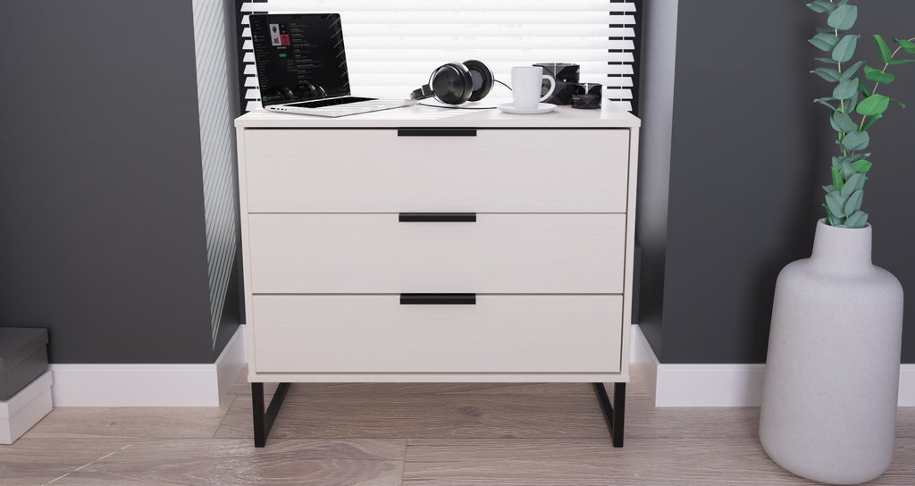 Hong Kong (Black Sleigh Legs) 3 Drawer Chest