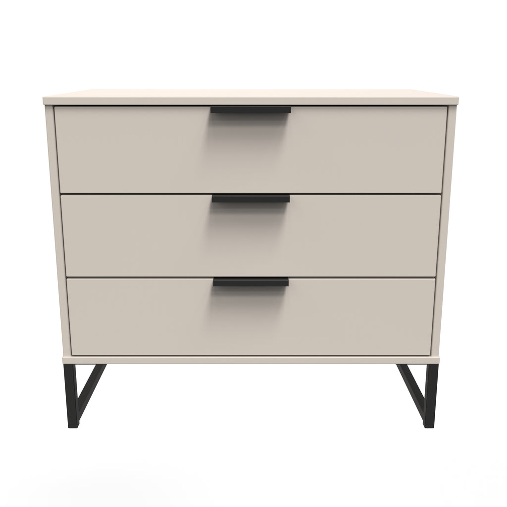 Hong Kong (Black Sleigh Legs) 3 Drawer Chest