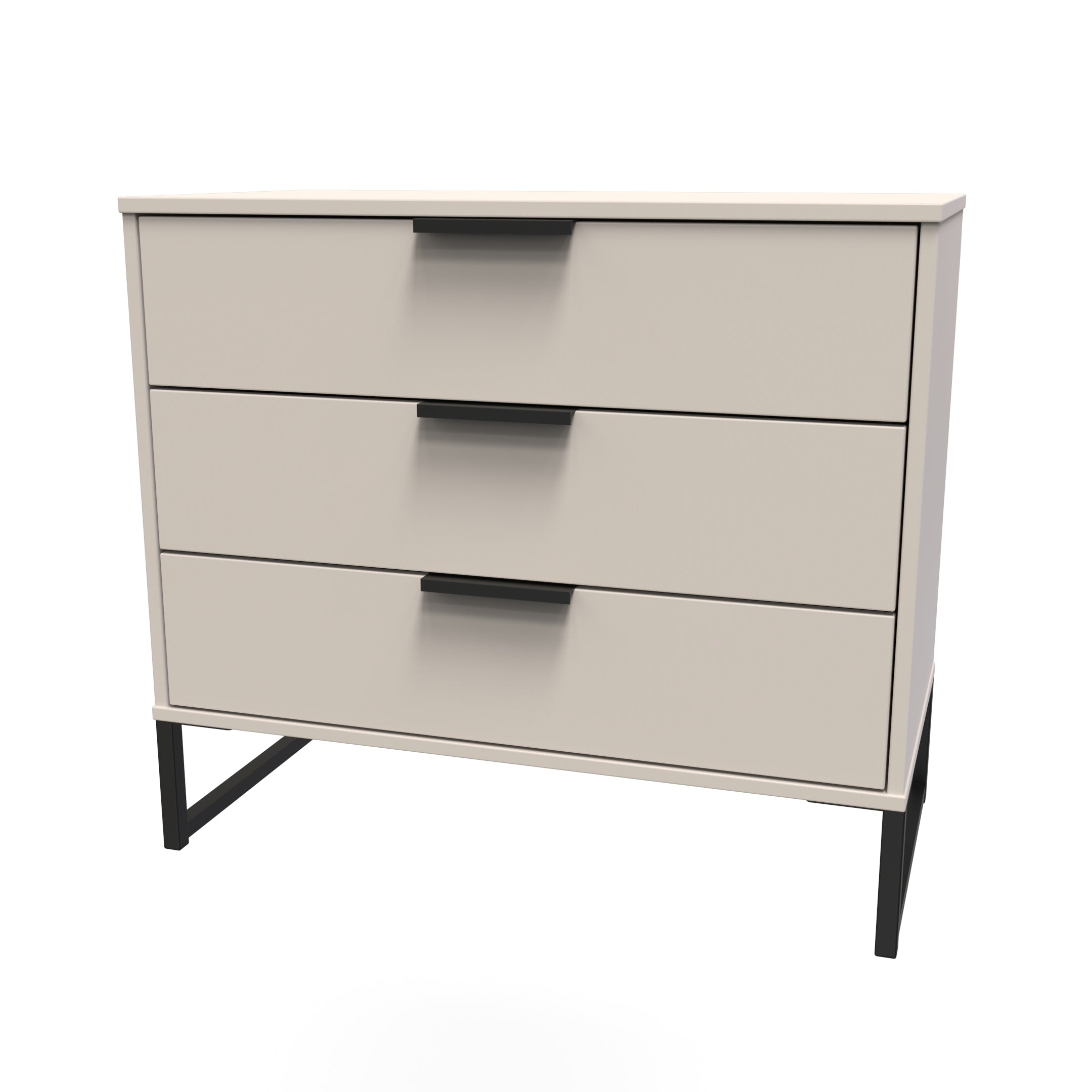 Hong Kong (Black Sleigh Legs) 3 Drawer Chest
