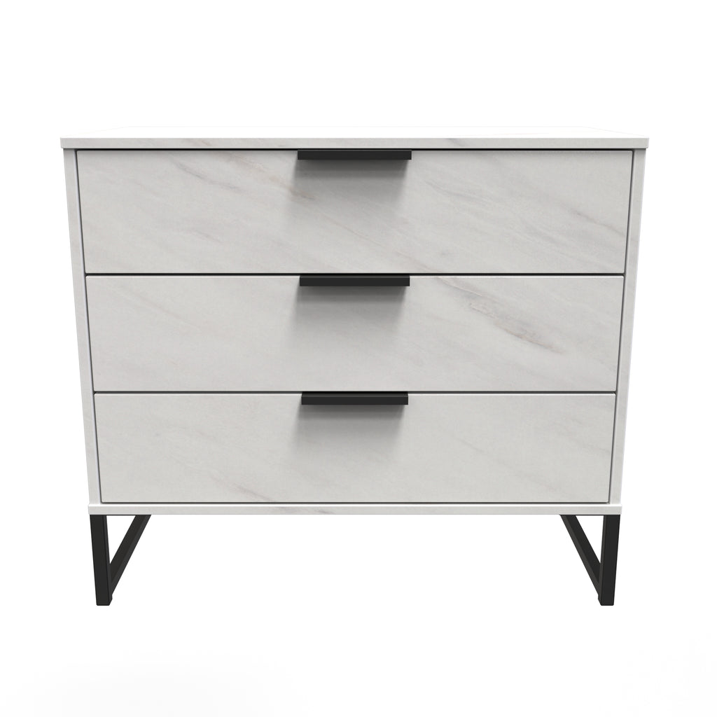 Hong Kong (Black Sleigh Legs) 3 Drawer Chest