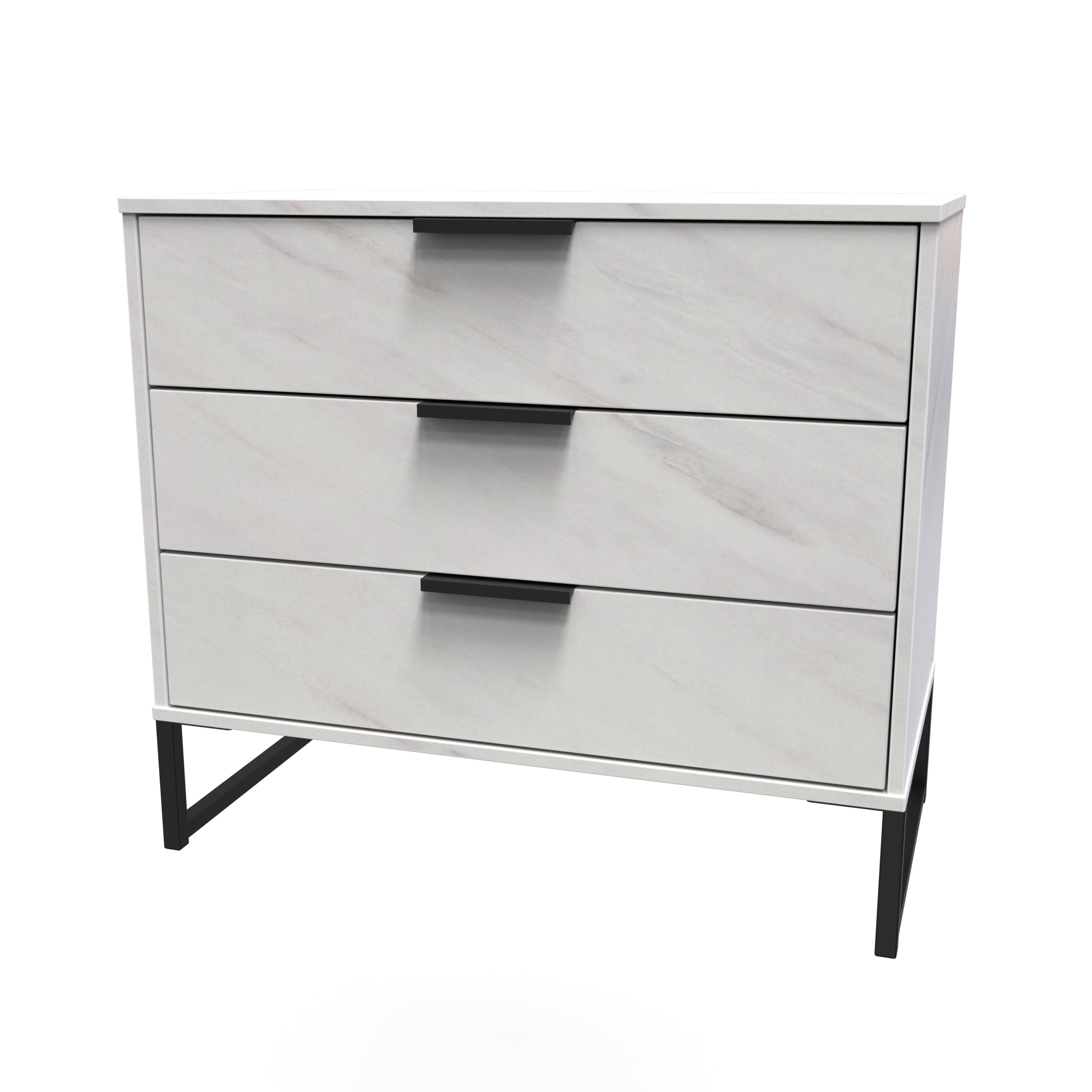 Hong Kong (Black Sleigh Legs) 3 Drawer Chest