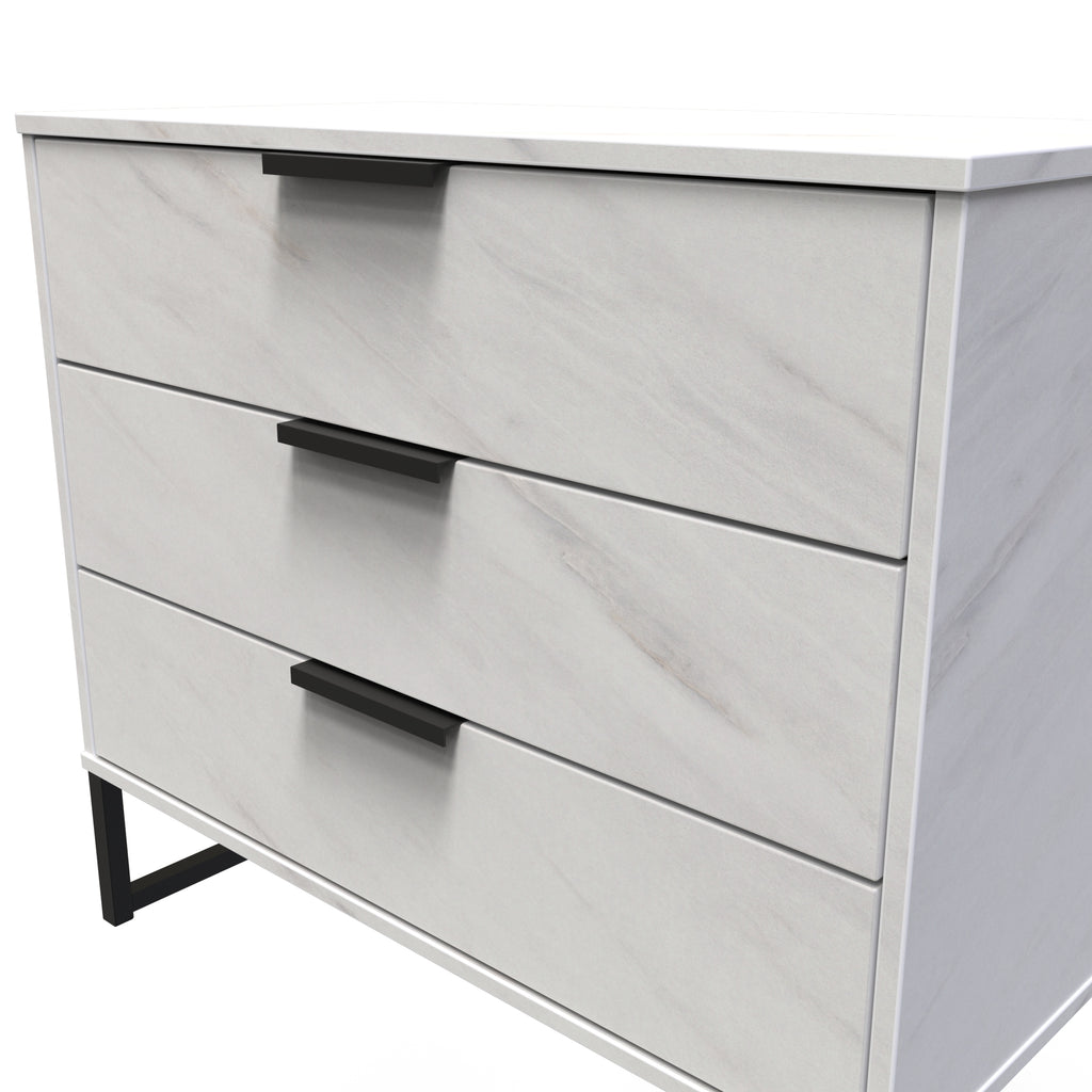Hong Kong (Black Sleigh Legs) 3 Drawer Chest