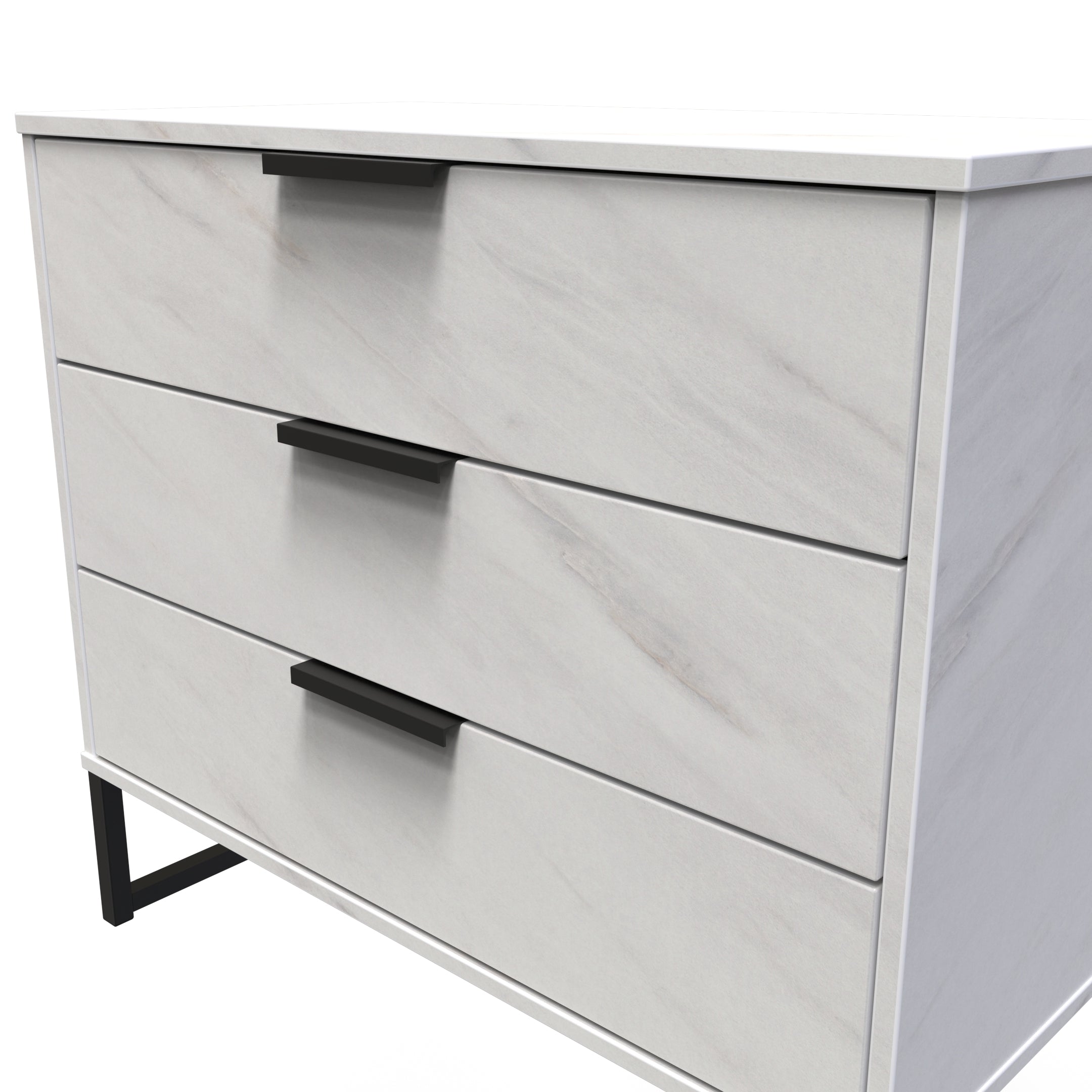 Hong Kong (Black Sleigh Legs) 3 Drawer Chest