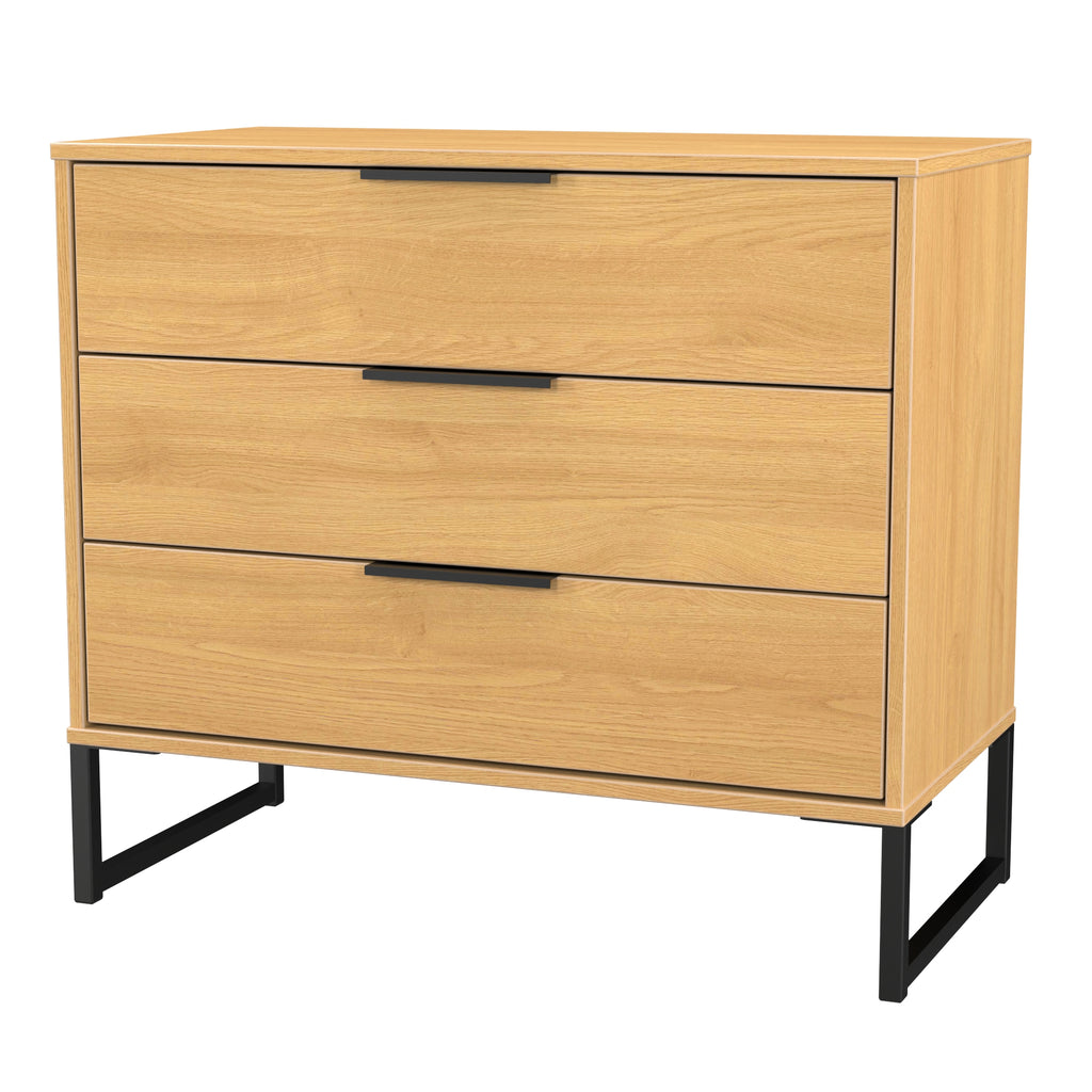 Hong Kong (Black Sleigh Legs) 3 Drawer Chest