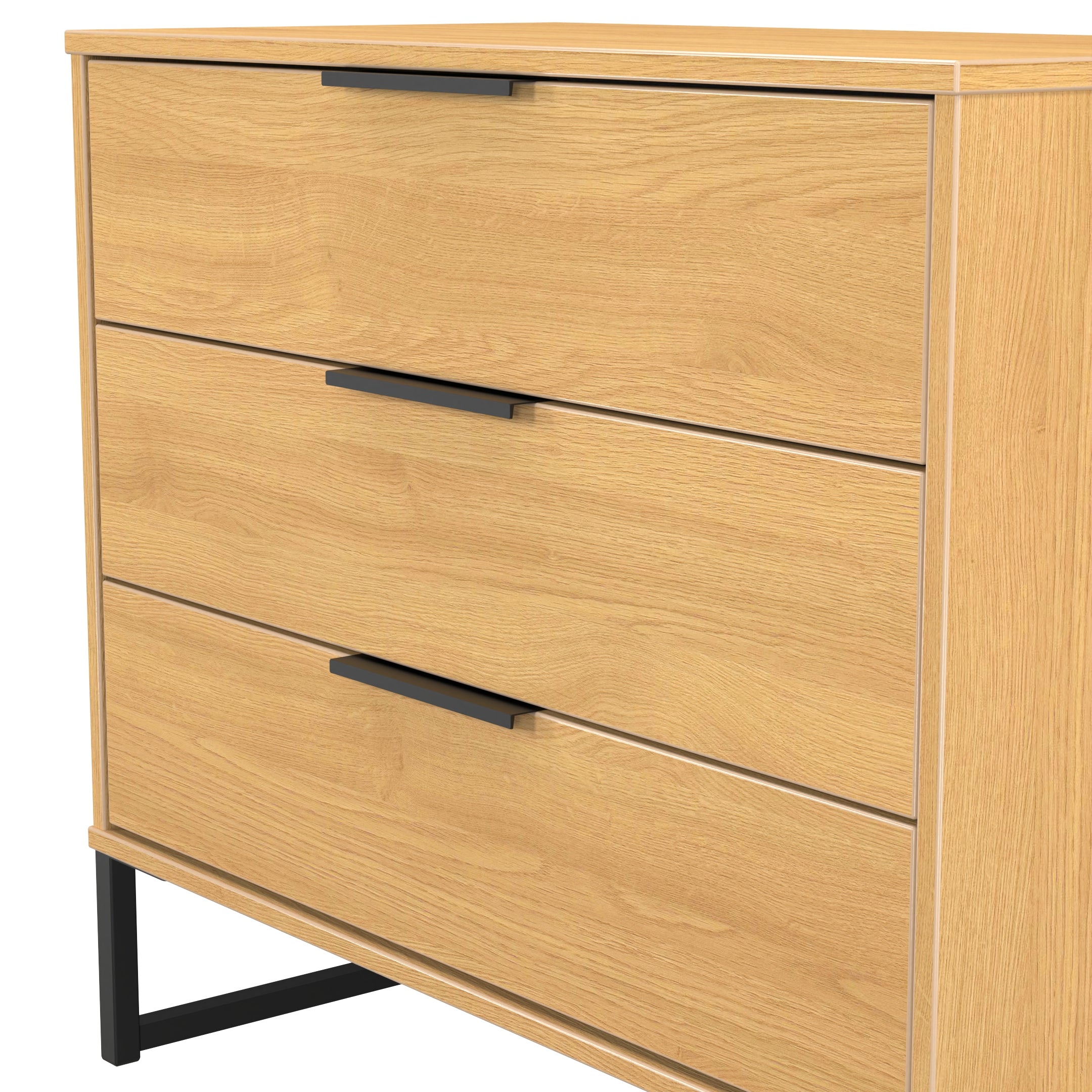 Hong Kong (Black Sleigh Legs) 3 Drawer Chest
