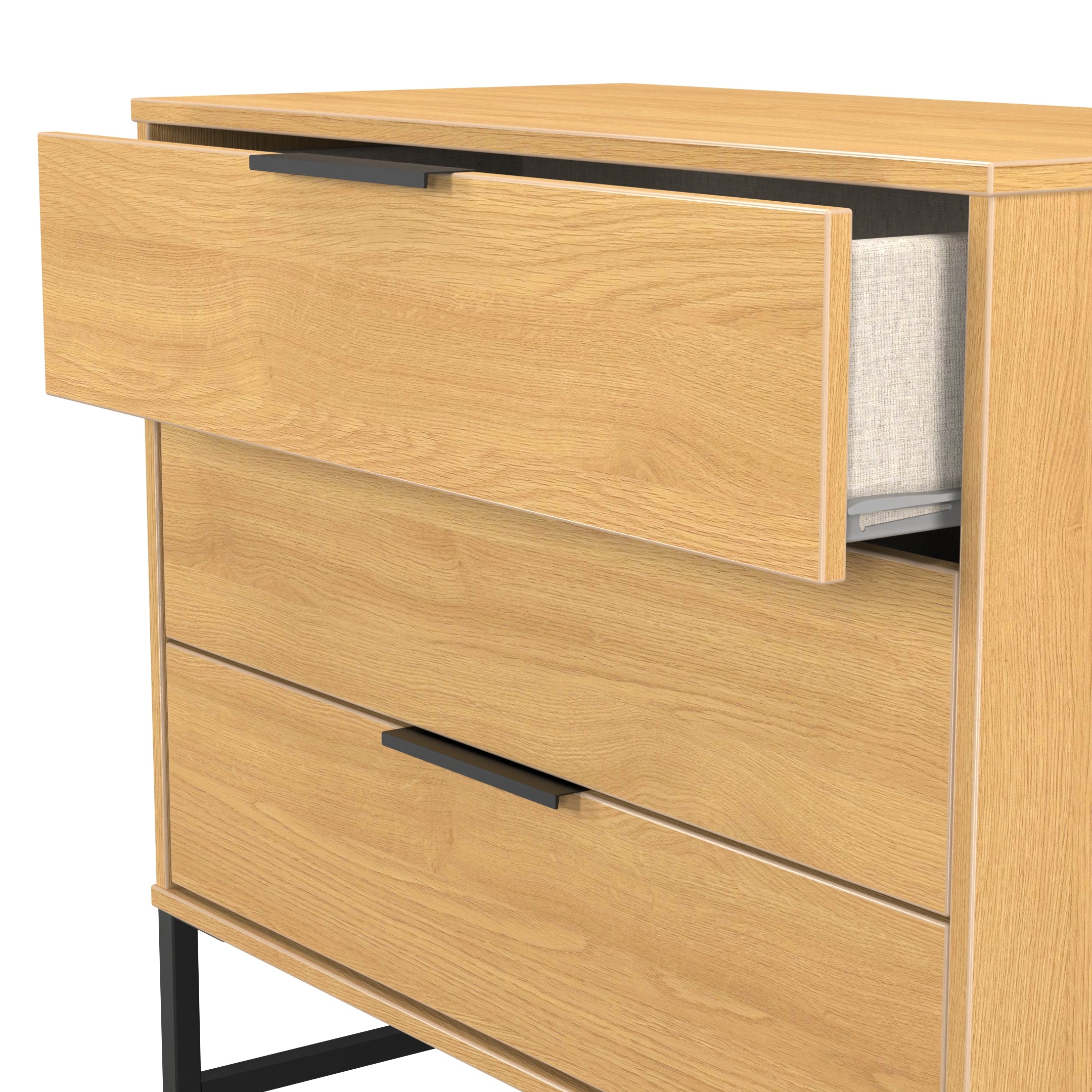 Hong Kong (Black Sleigh Legs) 3 Drawer Chest