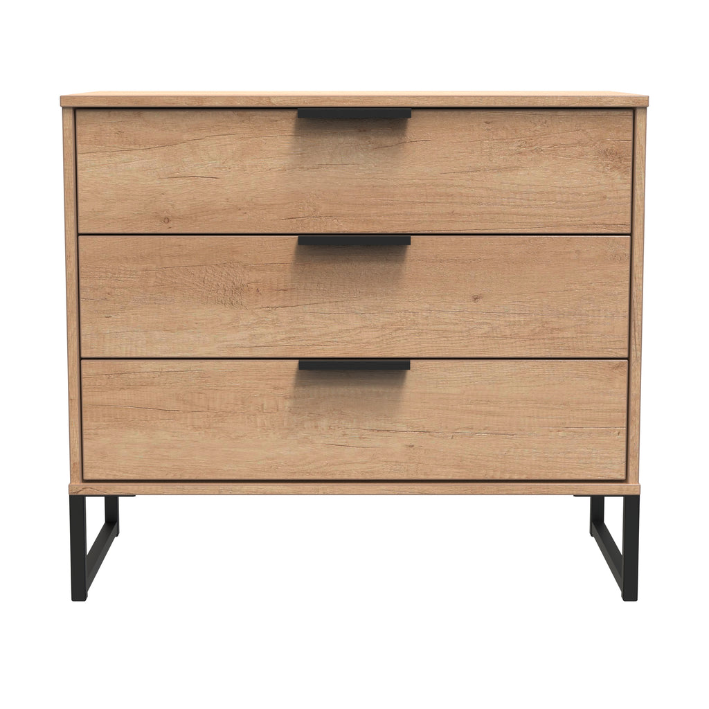 Hong Kong (Black Sleigh Legs) 3 Drawer Chest