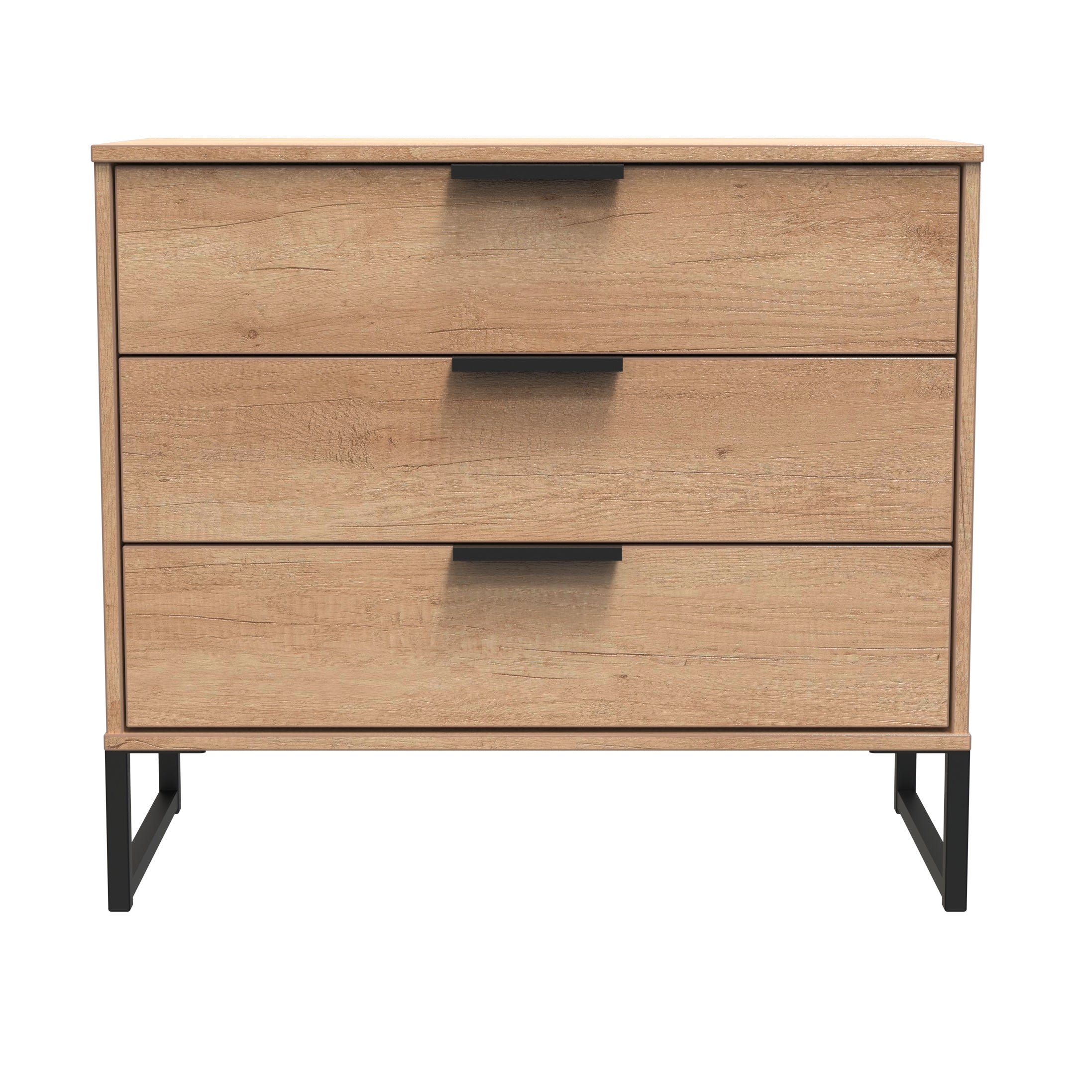 Hong Kong (Black Sleigh Legs) 3 Drawer Chest