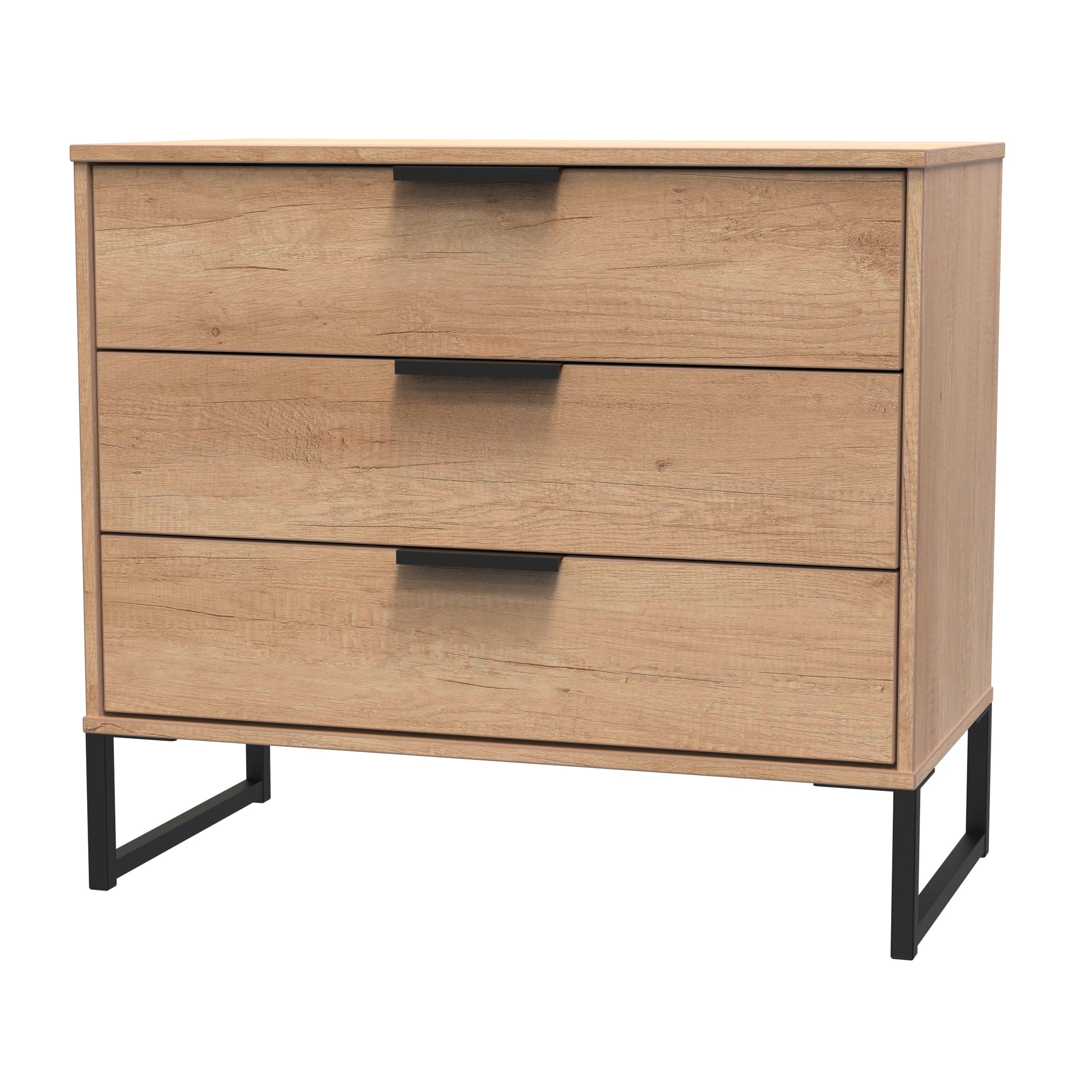 Hong Kong (Black Sleigh Legs) 3 Drawer Chest