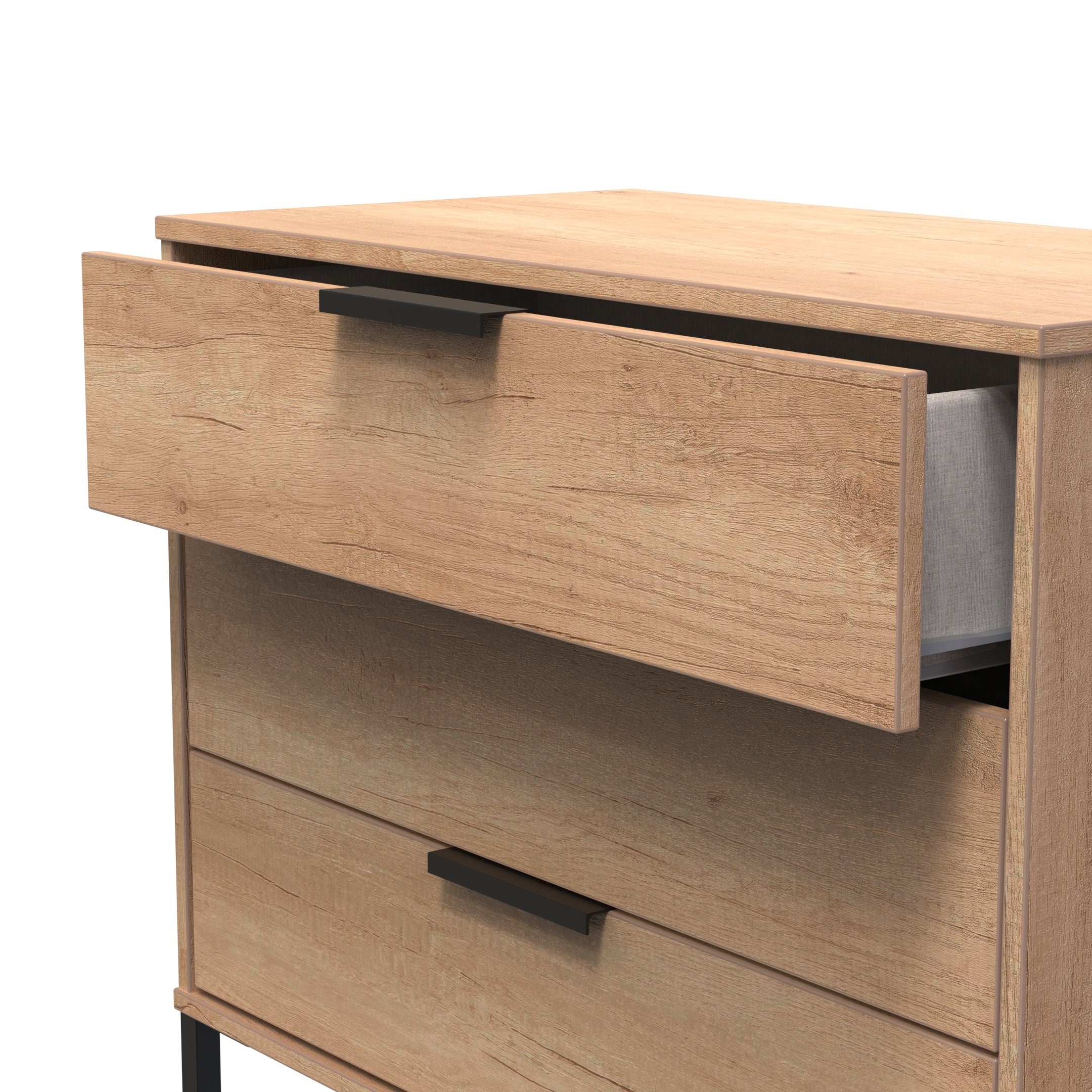 Hong Kong (Black Sleigh Legs) 3 Drawer Chest