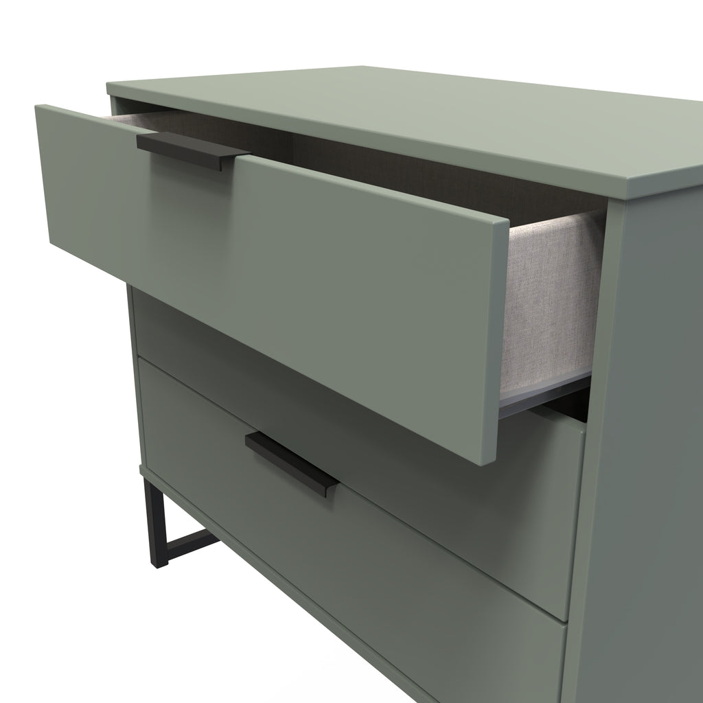 Hong Kong (Black Sleigh Legs) 3 Drawer Chest