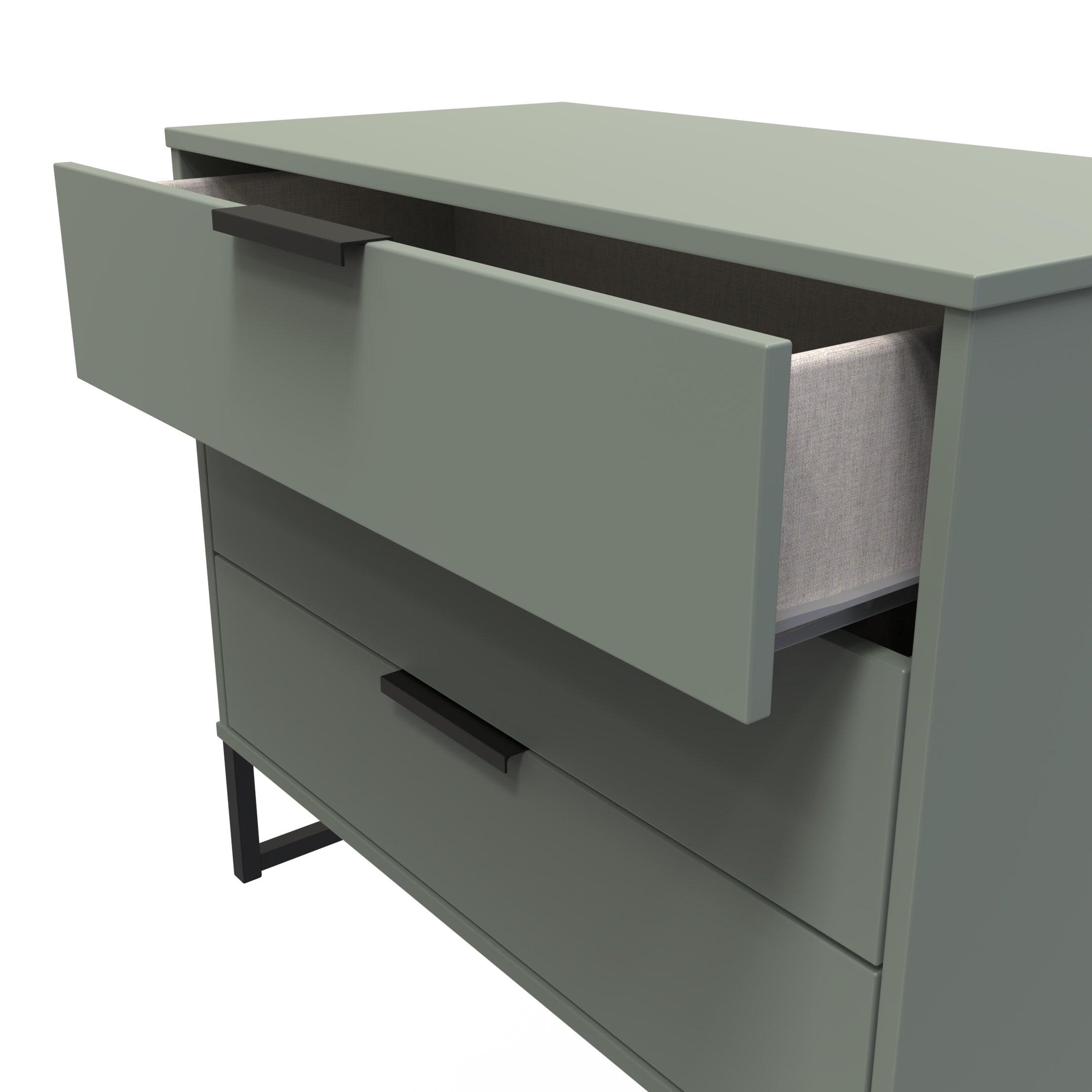 Hong Kong (Black Sleigh Legs) 3 Drawer Chest