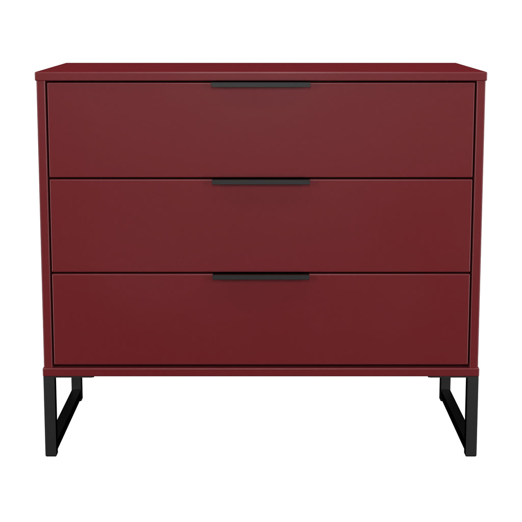 Hong Kong (Black Sleigh Legs) 3 Drawer Chest