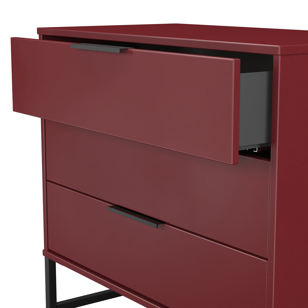 Hong Kong (Black Sleigh Legs) 3 Drawer Chest