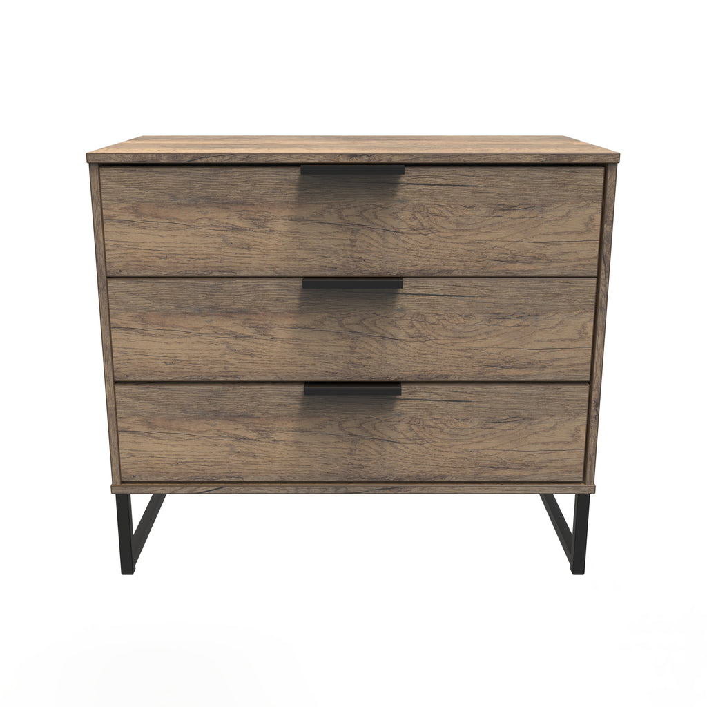Hong Kong (Black Sleigh Legs) 3 Drawer Chest