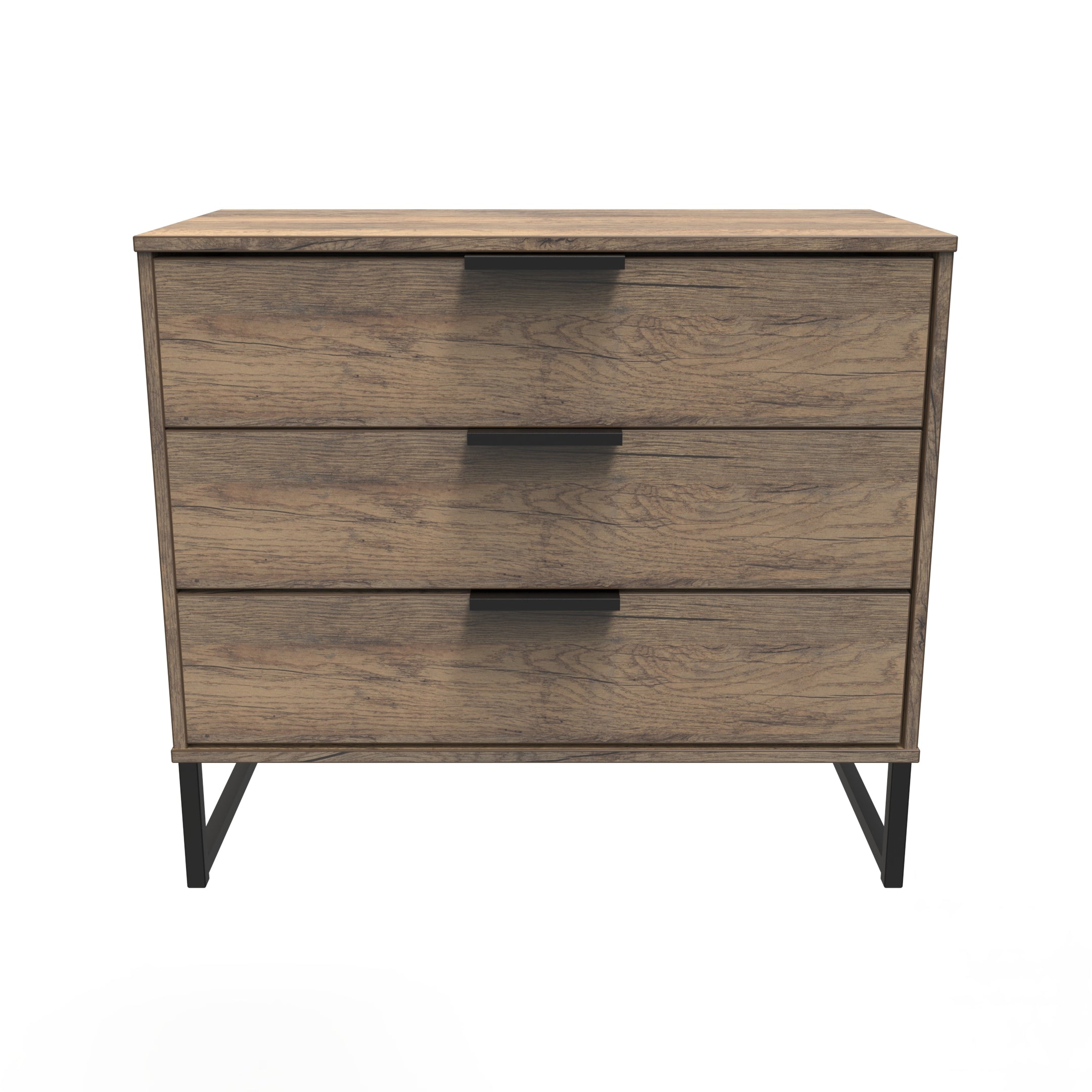 Hong Kong (Black Sleigh Legs) 3 Drawer Chest