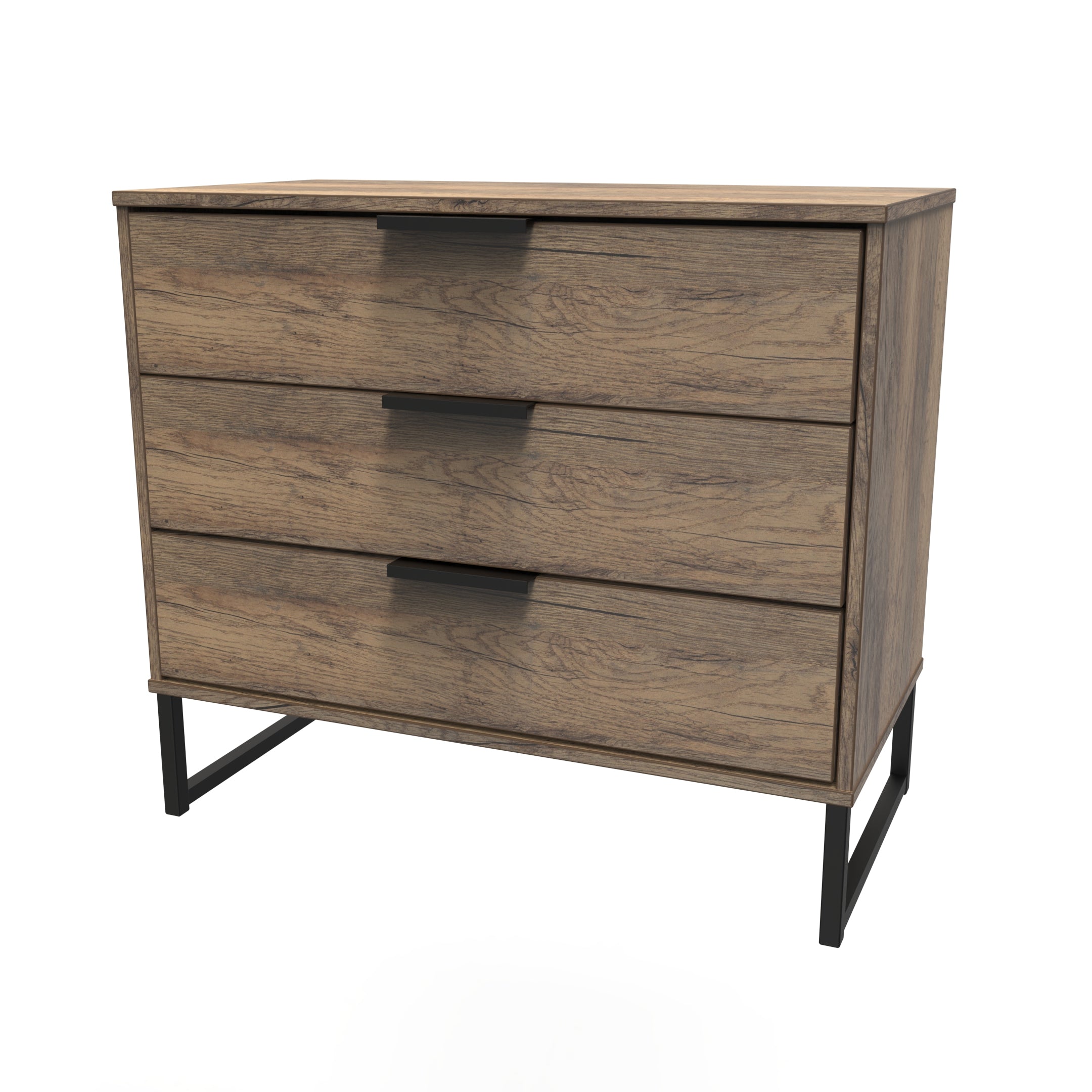 Hong Kong (Black Sleigh Legs) 3 Drawer Chest