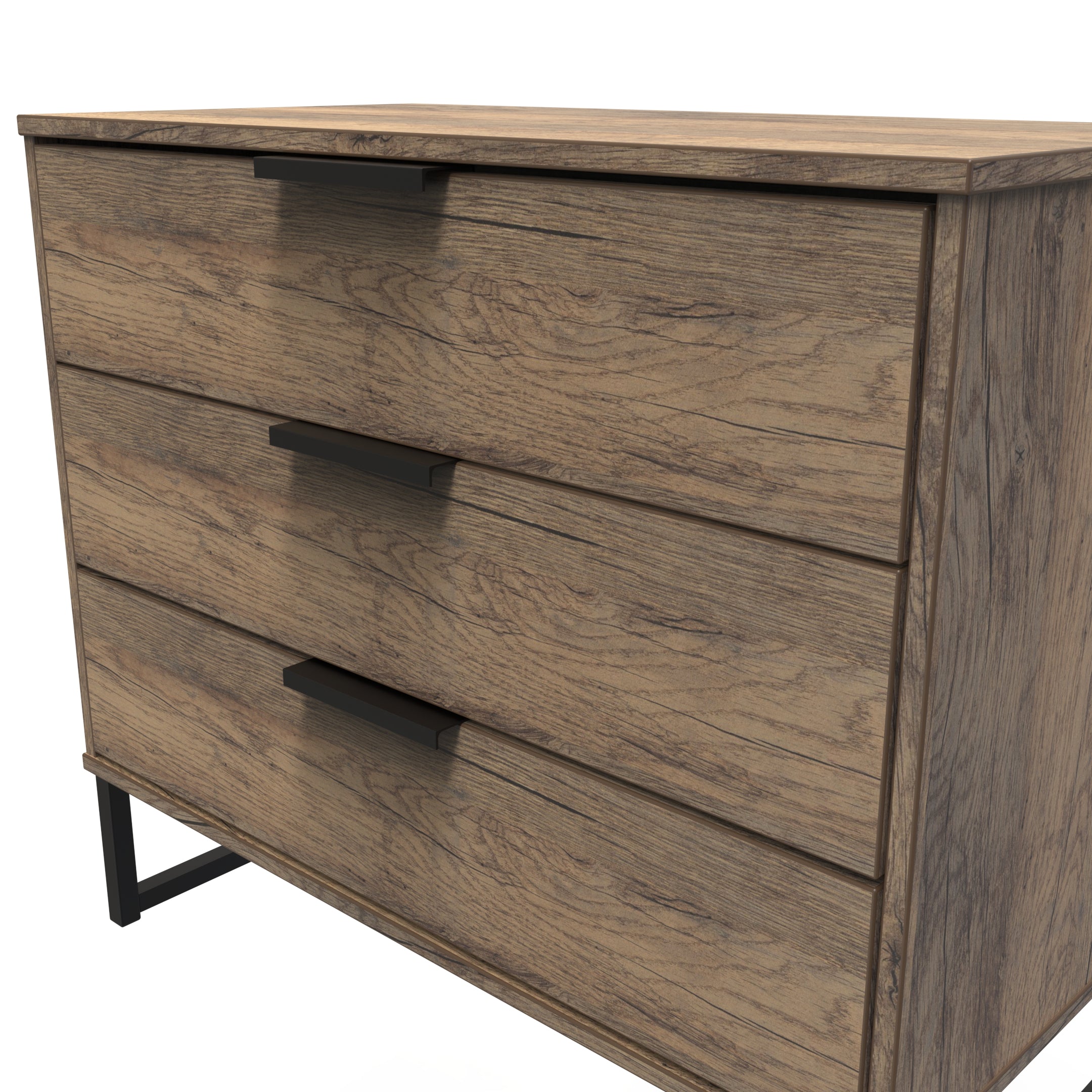 Hong Kong (Black Sleigh Legs) 3 Drawer Chest