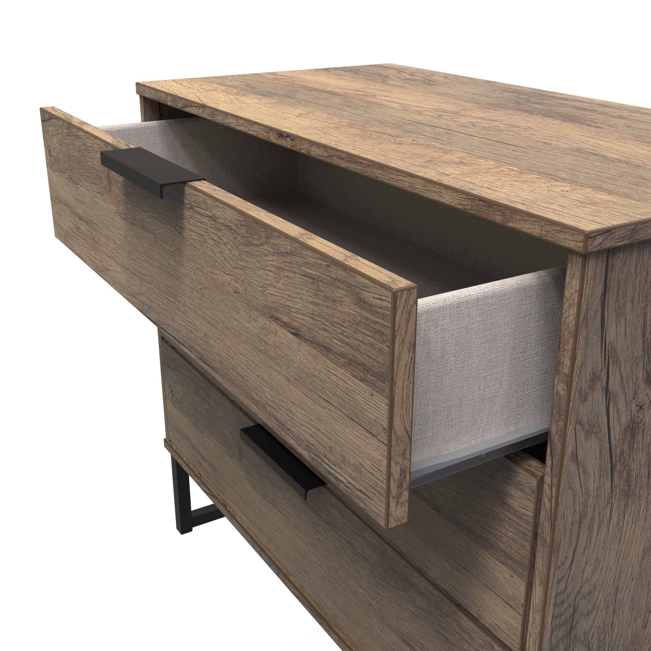 Hong Kong (Black Sleigh Legs) 3 Drawer Chest