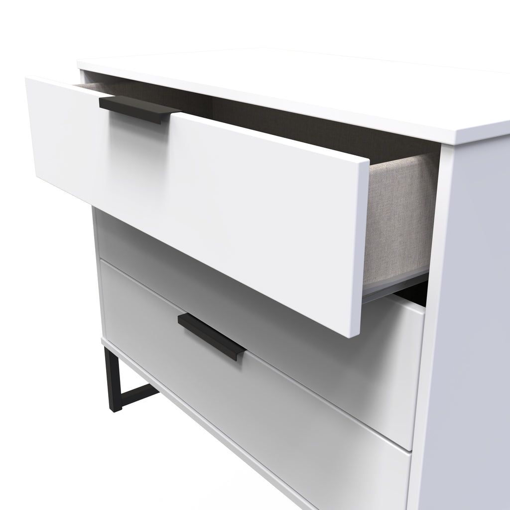 Hong Kong (Black Sleigh Legs) 3 Drawer Chest